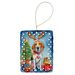 English Foxhound Christmas Reindeer Porcelain Ornament Christmas Tree Hanging Decorations For Home Christmas Holiday, Rectangle, Gift, Multicolor_maomaolike.com