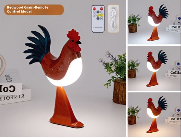 LED Rooster Night Light Touch With Sound Rechargeable Bedroom Bedside Dimmable Car Ambience Aroma Carrying Lamp Home_maomaolike.com