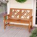 Outdoor Bench Wood 2-Person Patio Loveseat Chair With Geometric Backrest Construction For Up To 660 Lbs For Porch, Backyard, Patio, Etc_maomaolike.com