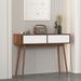 Entryway Table With 2 Carved Panel Drawers, Console Table With Storage Space And Wood Legs,Sofa Table Behind Couch For Hallway, Living Room_maomaolike.com