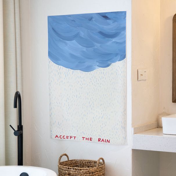 Accept Rainy Day INS Style University Dormitory Bedside Poster Wall Decoration Window Washable Tapestry Hanging Cloth_maomaolike.com