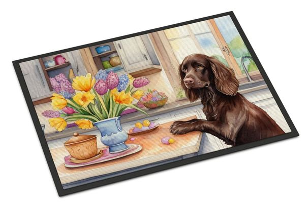 Decorating Easter Boykin Spaniel Doormat Front Door Mat Indoor Outdoor Rugs For Entryway, Non Slip Washable Low Pile, 24H X 36W_maomaolike.com