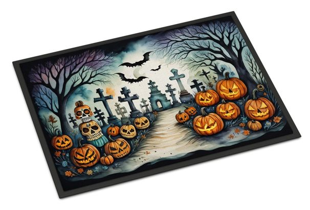 Day Of The Dead Spooky Halloween Doormat Front Door Mat Indoor Outdoor Rugs For Entryway, Non Slip Washable Low Pile, 24H X 36W_maomaolike.com