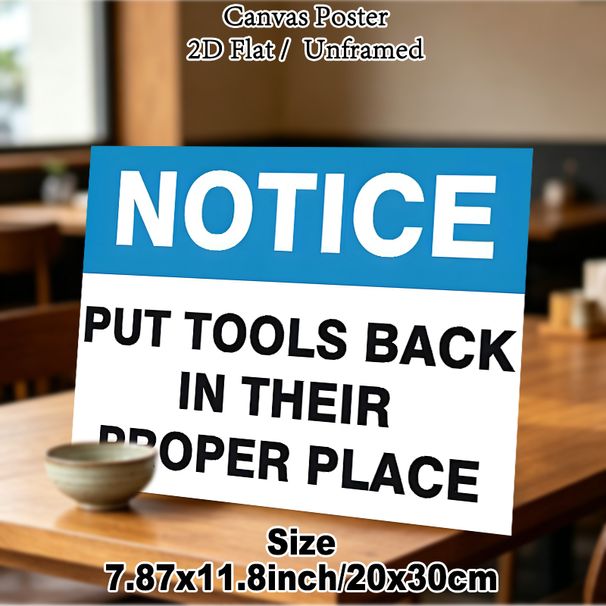Tool Organization Notice Painting Poster, Bold Clear Typographic Poster, Reminds Users To Return Tools To Proper Spots, Ideal For Workshop And Garage_maomaolike.com