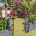 Metal Garden Arch W55'' X H94.5'' Garden Arbor Trellis Climbing Plants Support Rose Arch Outdoor Arch Black_maomaolike.com