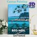 Beg-Meil Coastal Stand-Up Paddling Painting Poster, Vibrant Flat-style Seaside Scene Poster, Serene Nautical Decor Ideal For Living Room, Bedroom Or_maomaolike.com