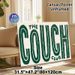 Couch Club Typography Painting Poster, Vintage Distressed Dark Green Text Poster, Stylish Retro Lettering Design Ideal For Living Room, Lounge Spaces_maomaolike.com