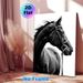 Black Horse Painting Poster, Monochrome Sleek Equine Portrait Poster, Elegant Minimalist Equine Artwork, Suitable For Living Room, Study And_maomaolike.com