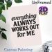 Inspirational "Everything Works Out" Quote Painting Poster, Minimalist Black Typography Poster, Uplifting Positive Decor Piece For Bedroom, Home_maomaolike.com