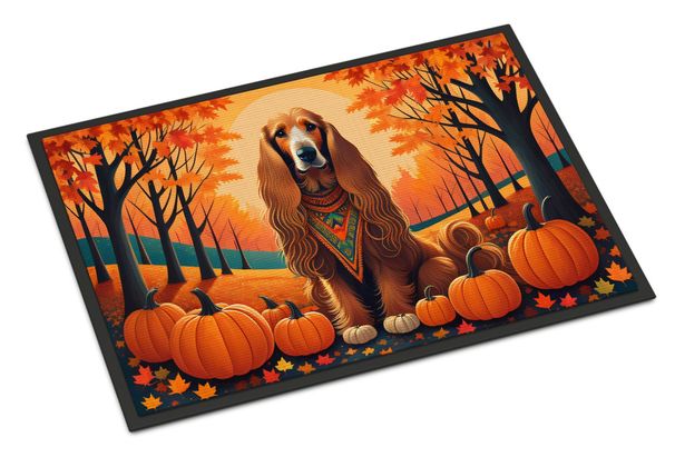 Afghan Hound Fall Doormat Front Door Mat Indoor Outdoor Rugs For Entryway, Non Slip Washable Low Pile, 24H X 36W_maomaolike.com