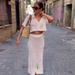 Women's Clothing lazy style fashion hollow slim high waist skirt suit _maomaolike.com