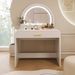 39" Makeup Vanity Table With Mirror Touch Screen Lighted Mirror, Dressing Table With Drawer For Bedroom, White_maomaolike.com