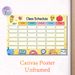 Class Schedule Painting Poster, Cute Cartoon-style Colorful Stationery Pattern Poster, Practical Layout To Organize Daily Classes, Ideal For_maomaolike.com