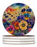 Colorful Pansies Large Sandstone Coasters Pack Of 4 Absorbent Round Coasters Decor Gifts For Men Or Women, 4 In, Multicolor_maomaolike.com