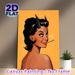 Pin-up Devil Girl Painting Poster, Vintage Retro Style Devil Girl With Horns Poster, Bold Eye-catching Design Ideal For Living Room, Bedroom Or Bar_maomaolike.com