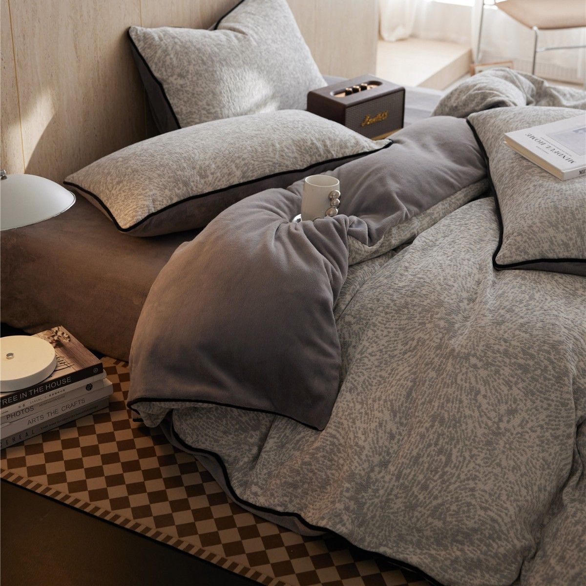 Light Luxury Thick Woven Cotton Anti-Static Milk Velvet Four-Piece Set Autumn Winter Thickened Warm Bedding Home Textile Starry Sk_maomaolike.com