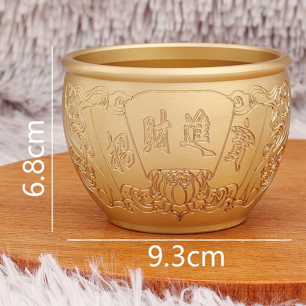 Brass Ornament Golden Toad Rice Cylinder Treasure Basin Office Home Entrance Storage Container Decorative Metal Craft_maomaolike.com