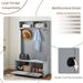 Modern Classic Hall Tree With Shoe Rack Bench And Coat Hooks For Hanging Storage, Entryway Bench With Open Shelves And Shoe Cabinets 40.16"W*18.58"D*64.17"H White_maomaolike.com