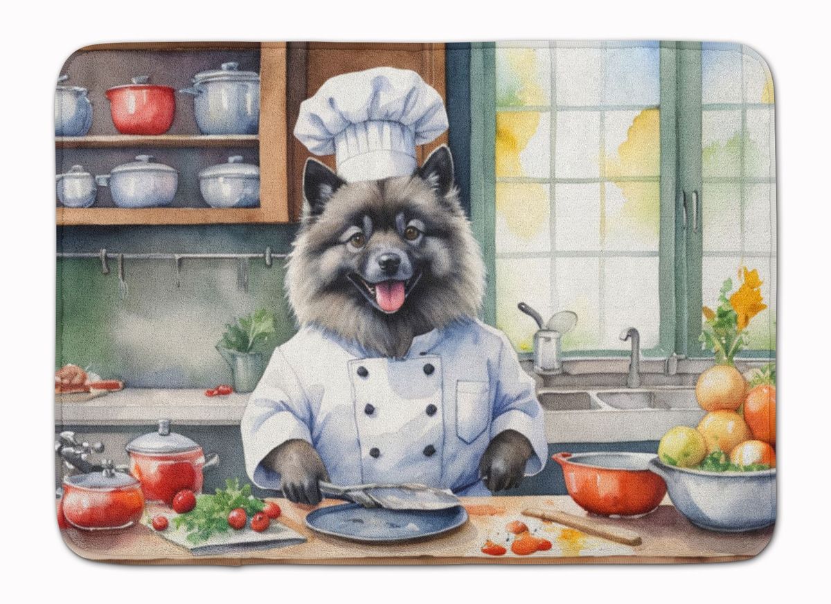 Keeshond The Chef Memory Foam Kitchen Mat Machine Washable Anti-Fatigue Mat Cushion Comfort Bath Mat Or Kitchen Rug_maomaolike.com