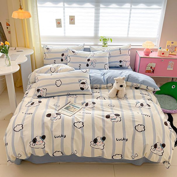 Manufacturer Wholesale INS Korean Style Fresh Pure Cotton Four-Piece Cute Children's Cartoon Girl Dormitory Apartment Three-Piece_maomaolike.com