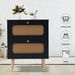 2-drawer Rattan Nightstand For Bedroom And Living Room, End Table, Side Table With 2 Hand Made Rattan Decorated Drawers_maomaolike.com