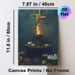 St. Brigid's Cross Ritual Painting Poster, Mysterious Vintage Smoldering Ritual Fire With Delicate Blooms Poster, Serene Spiritual Vibe For Home_maomaolike.com