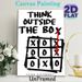 Think Outside The Box Themed Painting Poster, Minimalist Hand-drawn Tic-tac-toe Poster, Inspirational Design To Encourage Creative Thinking, Ideal For_maomaolike.com