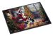 Boston Terrier And Santa Claus Doormat Front Door Mat Indoor Outdoor Rugs For Entryway, Non Slip Washable Low Pile, 24H X 36W_maomaolike.com