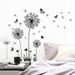 Small Size Black Dandelion Sofa Bedroom Background Wall Living Room TV Decoration Self-Adhesive Sticker_maomaolike.com