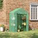 56" X 29" X 77" Walk-in Greenhouse, Garden Hot House With 3 Tier Shleves, Roll-Up Door And PE Cover, Green_maomaolike.com