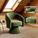 Green Swivel Barrel Accent Chair, Modern Upholstered Living Room Chair_maomaolike.com