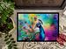 Hippie Animal Peacock Doormat Front Door Mat Indoor Outdoor Rugs For Entryway, Non Slip Washable Low Pile, 24H X 36W_maomaolike.com