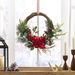 23.5" POINSETTIA/BERRY/EUCALYPTUS HALF Wreath_maomaolike.com