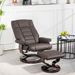 HOMCOM Recliner With Ottoman, Swivel Recliner Chair And Ottoman, Leather Reclining Chair With High Back And Wood Frame For Living Room, Bedroom, Brown_maomaolike.com