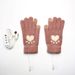 Heating Gloves 5-finger electric touch screen gloves Adult student jacquard bear paw pattern available in USB3 gear_maomaolike.com