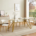 Set Of 2 Dining Chairs, Modern Kitchen Chairs With Soft Padding, Farmhouse Restaurant Chairs With Curved Backrests And Metal Legs, For Dining Rooms And Kitchens, White And Gold._maomaolike.com