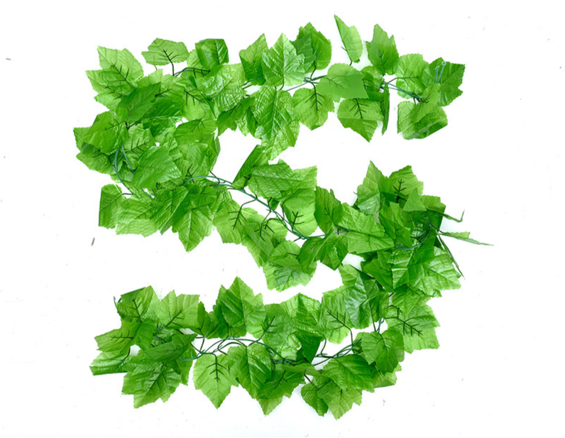 Cross-Border Exclusive Artificial Grape Fake Flower Vine Plant Pipe Ceiling Decoration Plastic Green Radish Leaves_maomaolike.com