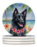 Belgian Sheepdog Luau Large Sandstone Coasters Pack Of 4 Absorbent Round Coasters Decor Gifts For Men Or Women, 4 In, Multicolor_maomaolike.com