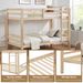 Twin Over Twin Bunk Bed With Thick Posts,Wooden Bunk Bed With High Guardrail And Ladder For Kids, Teens, Dorm Rooms, And Guest Rooms,No Box Spring Needed,Natural_maomaolike.com