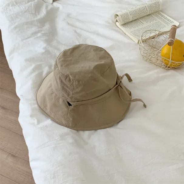 Hot Sale Korean Lace-up Fisherman Women Ins Blogger Lightweight Windbreak Rope Sunshade Basin Sun Bucket Hat_maomaolike.com