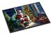 Keeshond And Santa Claus Doormat Front Door Mat Indoor Outdoor Rugs For Entryway, Non Slip Washable Low Pile, 24H X 36W_maomaolike.com