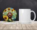 Labradoodle In Sunflowers Large Sandstone Coasters Pack Of 4 Absorbent Round Coasters Decor Gifts For Men Or Women, 4 In, Multicolor_maomaolike.com