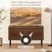 Mid Century Fluted TV Stand For 40" TV With 2 Hidden Compartments And Metal Legs Quality Hinges With As A TV Stand, Display Case And Storage Cabinet_maomaolike.com