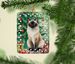 Birman Cat By The Christmas Tree Porcelain Ornament Christmas Tree Hanging Decorations For Home Christmas Holiday, Rectangle, Gift, Multicolor_maomaolike.com