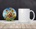 Otterhound In Sunflowers Large Sandstone Coasters Pack Of 4 Absorbent Round Coasters Decor Gifts For Men Or Women, 4 In, Multicolor_maomaolike.com