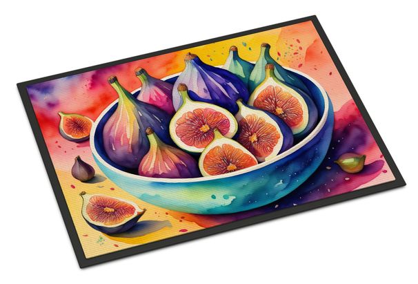 Colorful Figs Doormat Front Door Mat Indoor Outdoor Rugs For Entryway, Non Slip Washable Low Pile, 24H X 36W_maomaolike.com