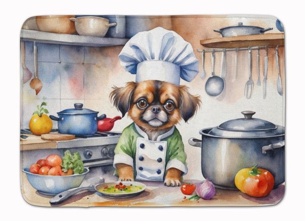 Tibetan Spaniel The Chef Memory Foam Kitchen Mat Machine Washable Anti-Fatigue Mat Cushion Comfort Bath Mat Or Kitchen Rug_maomaolike.com