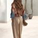 Women's Clothing autumn new positioning printed tops wide leg pants two piece set_maomaolike.com