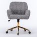 AA Furniture Office Chair,Artificial Rabbit Hair Home Office Chair With Golden Metal Base,Adjustable Desk Chair Swivel Office Chair,Vanity Chair Gray_maomaolike.com