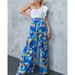 Women's Clothing new fashion printed bubble long-sleeved shirt lace-up wide-leg pants two-piece suit_maomaolike.com